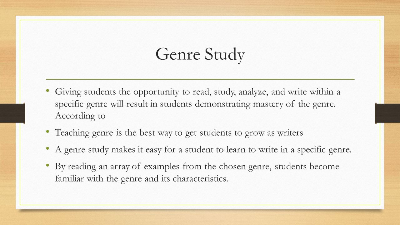 Genre Study: A Collaborative Approach